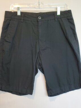 Divided by H&M Men Black Flat Front Button Fly Shorts 30x8 Classic Summer Preppy